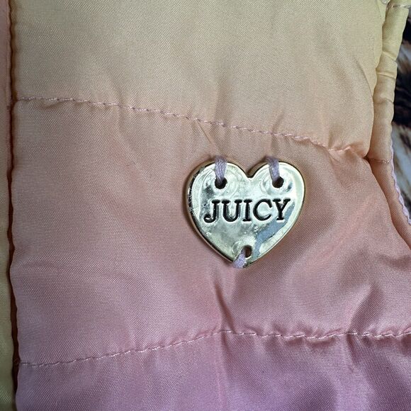 Juicy Couture Kids Girls Size 4 Rainbow Quilted Puffer Vest Jacket Coat - Picture 4 of 11